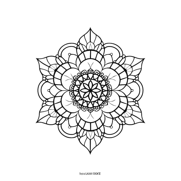 Uma mandala em preto e anco o tãtulo sãmbolo japonãªs vetor premium