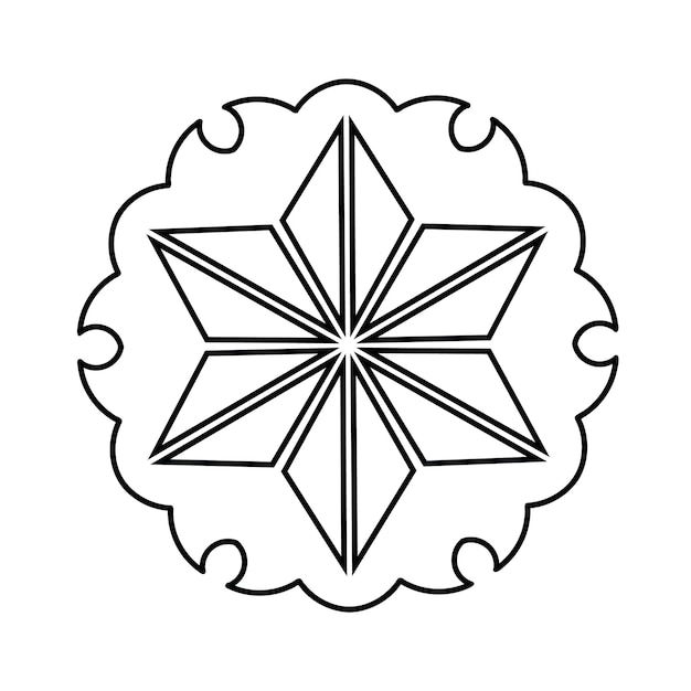 Sinal de estrela de design de estilo japonãªs ou sãmbolo de asanoha vetor premium