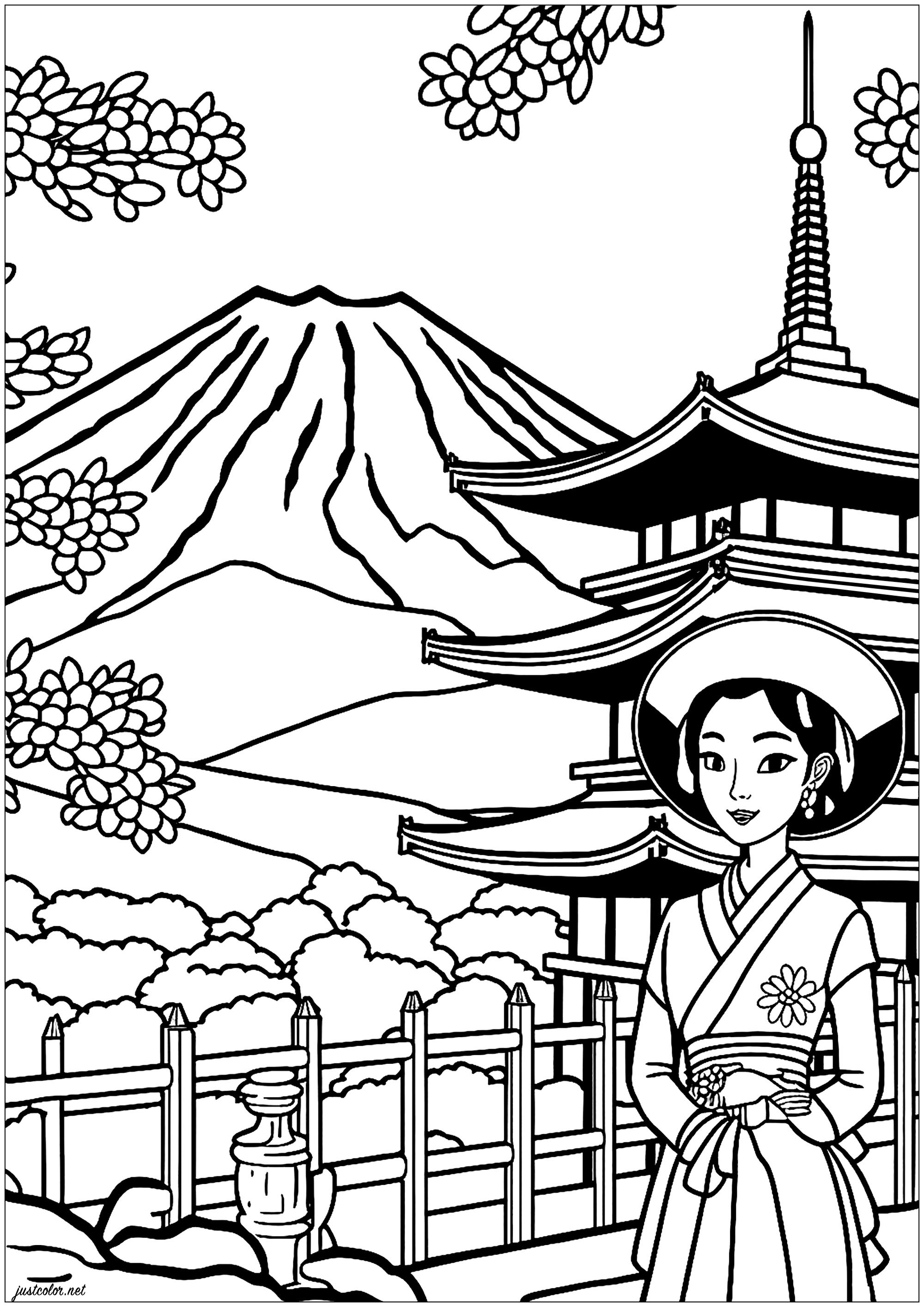 Gueixa simples no japão