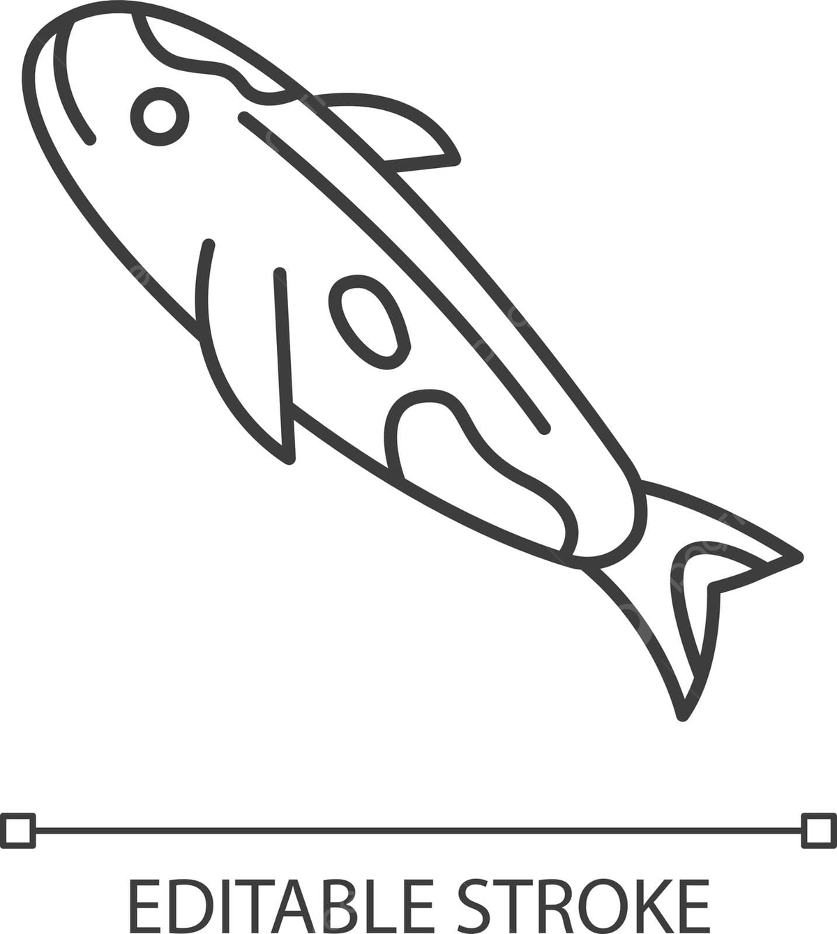 Icono de carpa koi sãmbolo de suerte japonãs en vector de lãnea delgada vector png diseão pez carpa vector png y vector para dcargar gratis