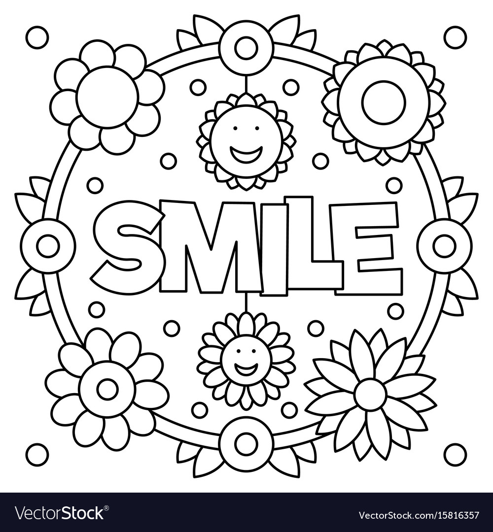 Smile coloring page royalty free vector image