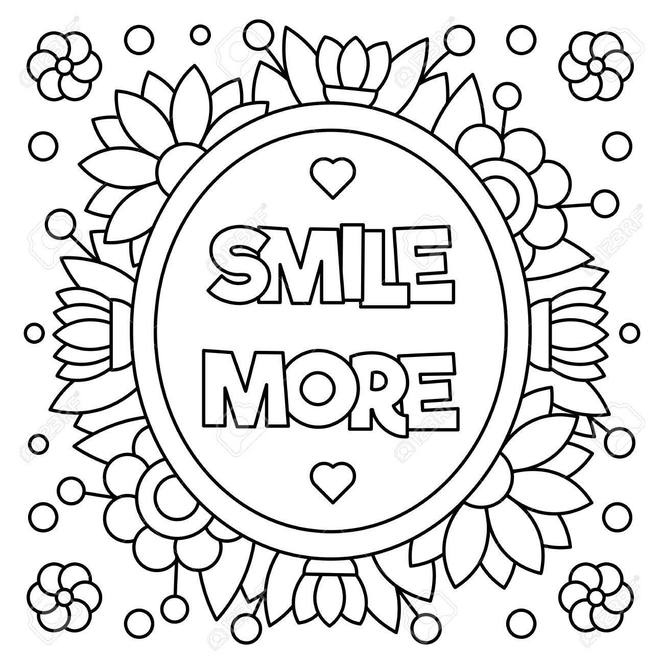 Smile more coloring page vector illustration royalty free svg cliparts vectors and stock illustration image