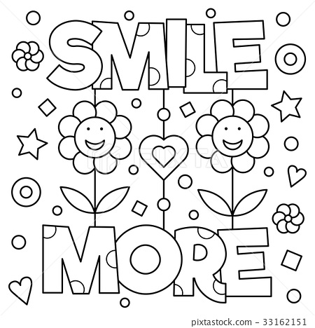 Smile more coloring page vector illustration