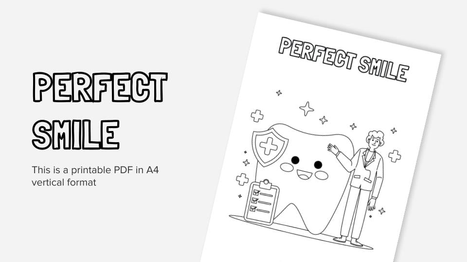 Perfect smile printable coloring worksheet