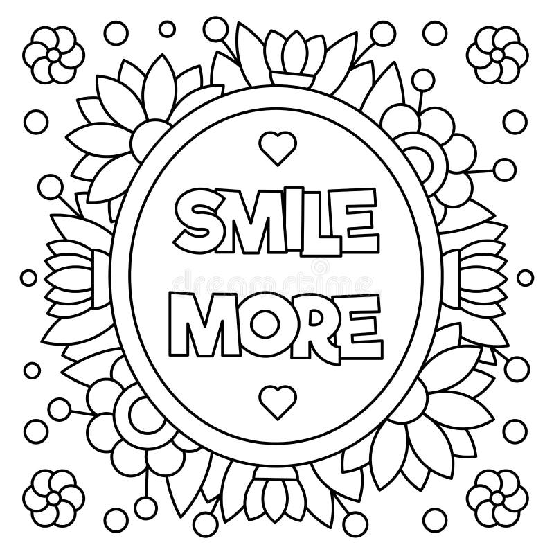 Smile more coloring page vector illustration stock vector