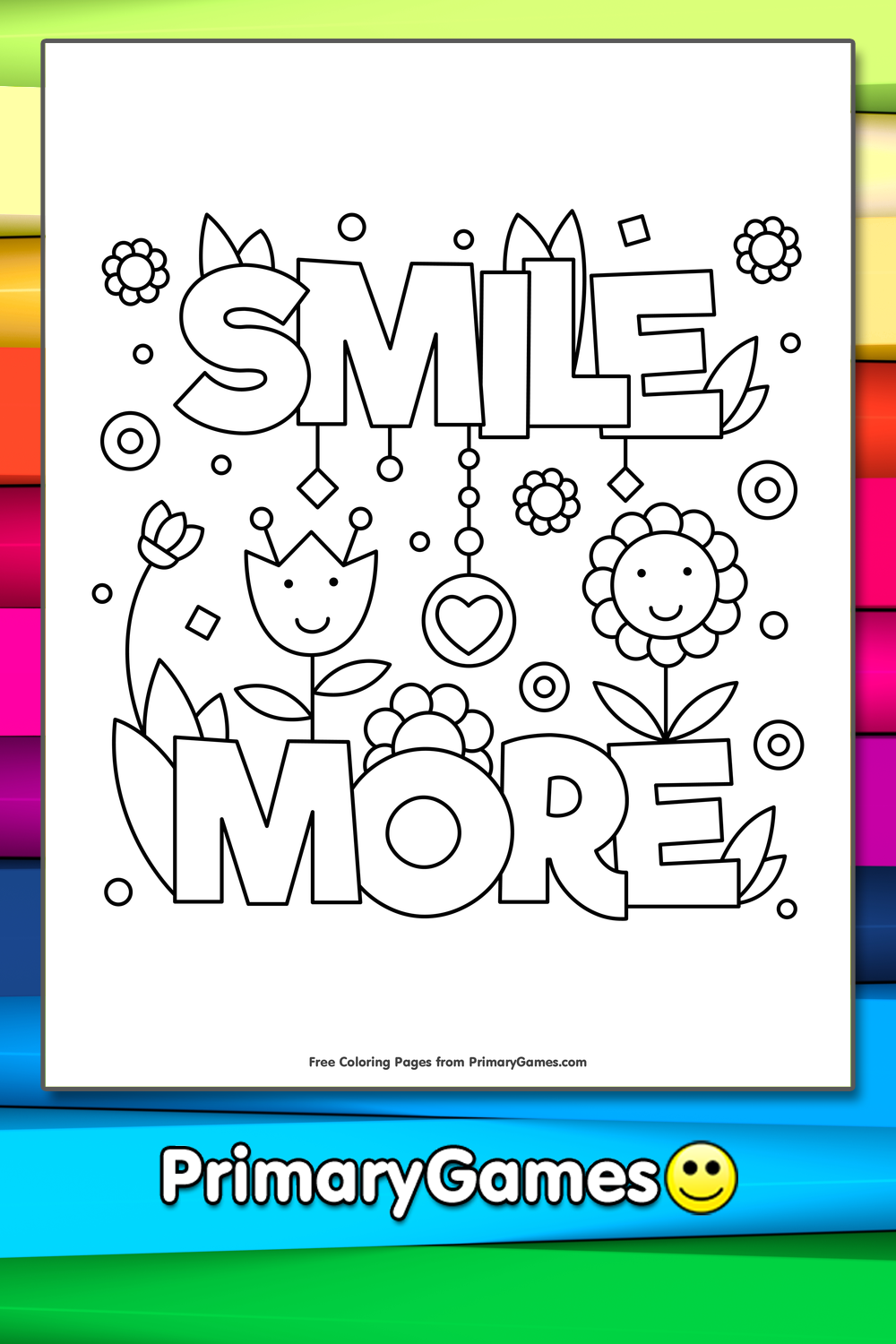 Smile more coloring page â free printable pdf from