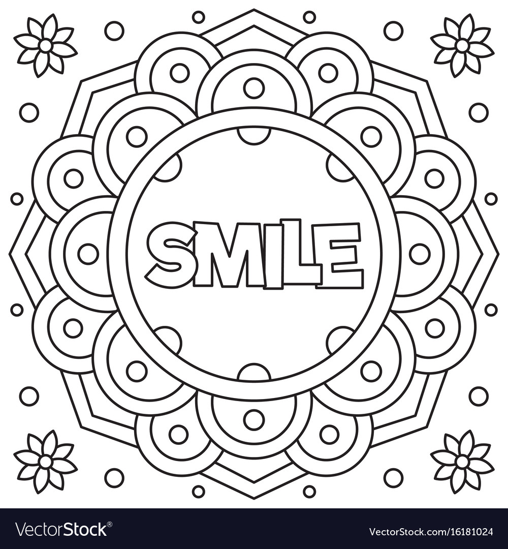 Smile coloring page royalty free vector image