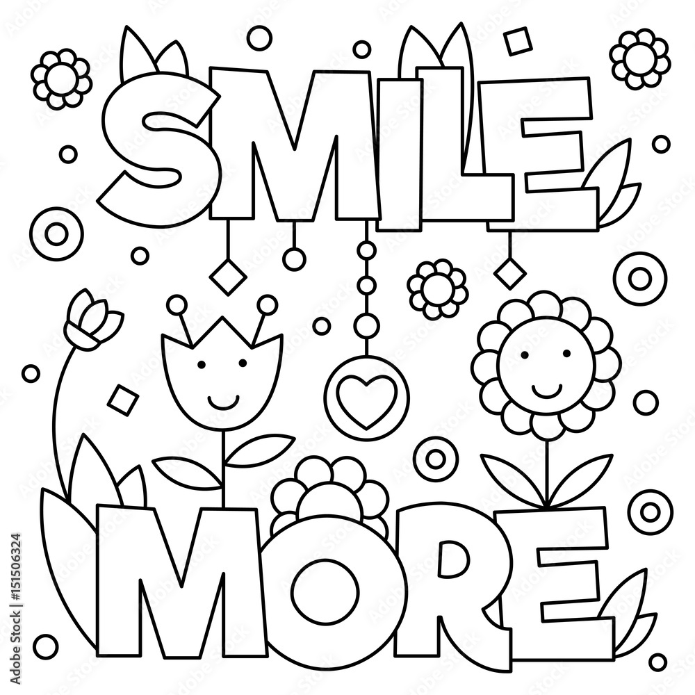 Smile more coloring page vector illustration vector
