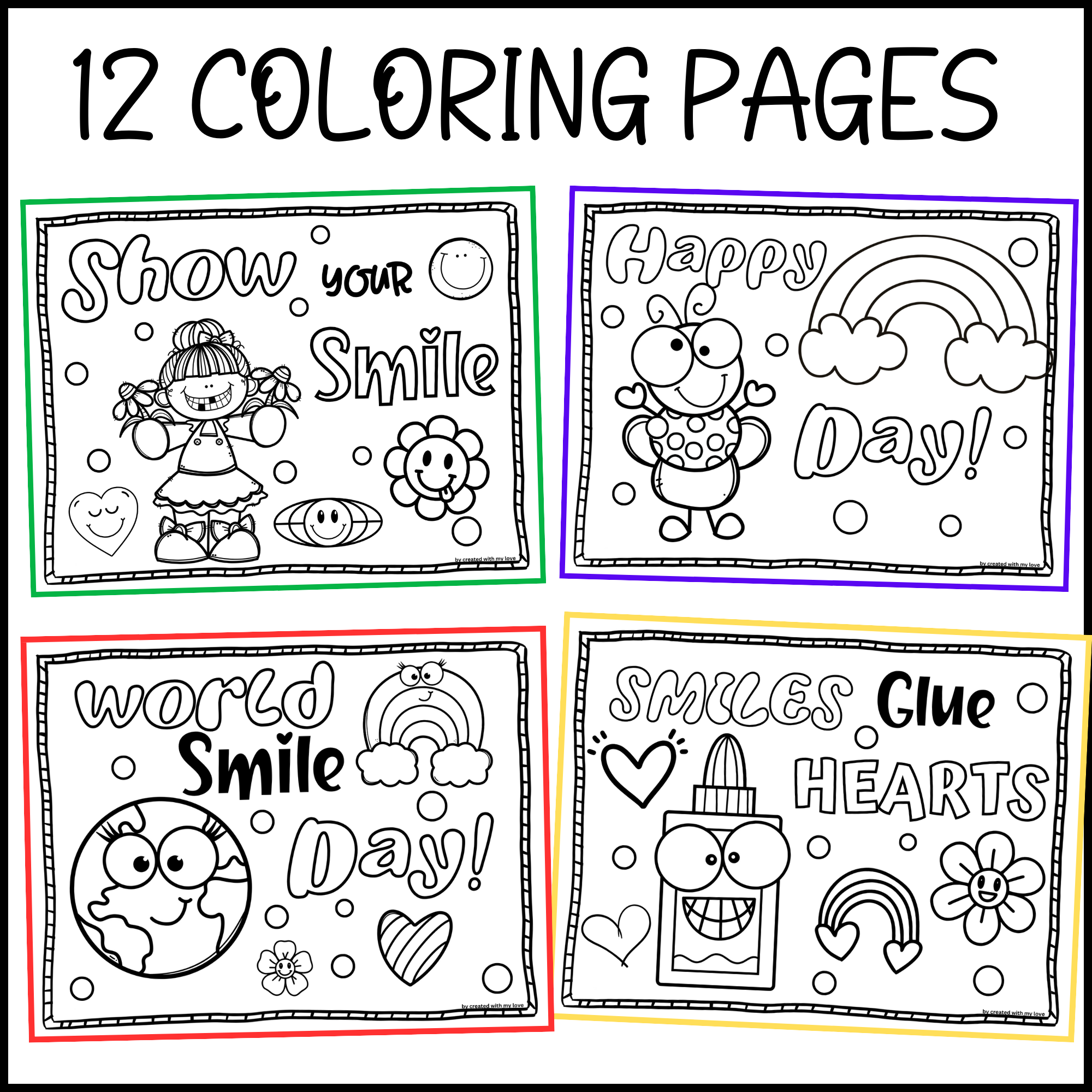 World smile day coloring pages activity made by teachers
