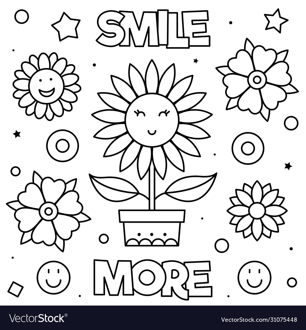 Smile more coloring page royalty free vector image