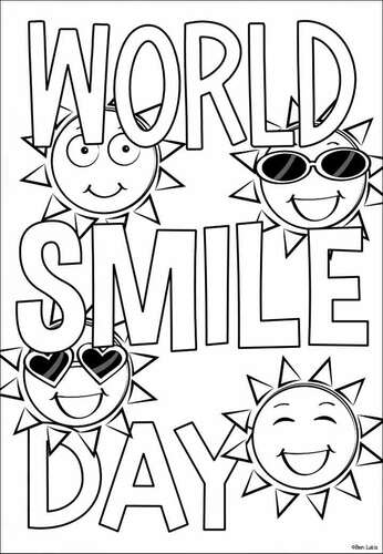 World smile day coloring pages