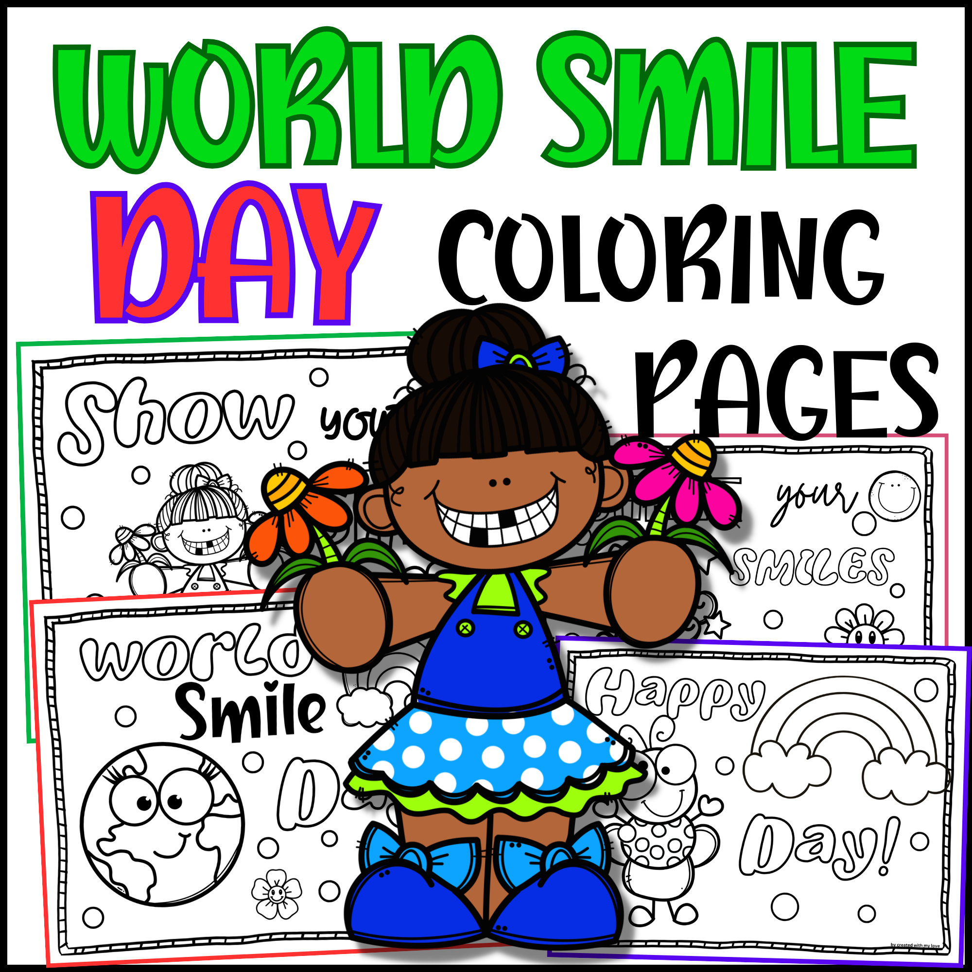 World smile day coloring pages activity made by teachers