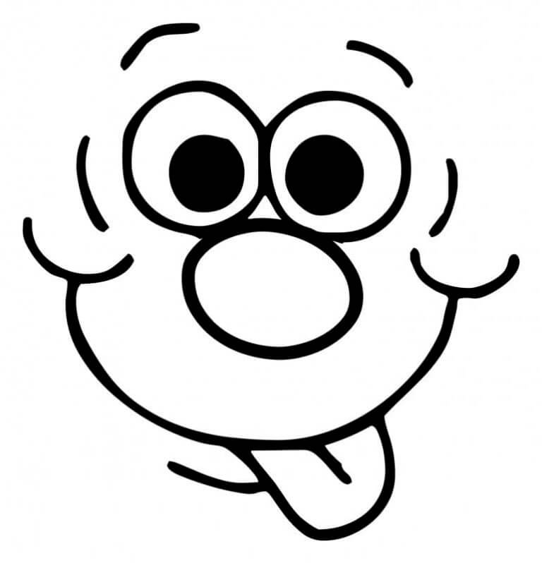 Face with a smile coloring page