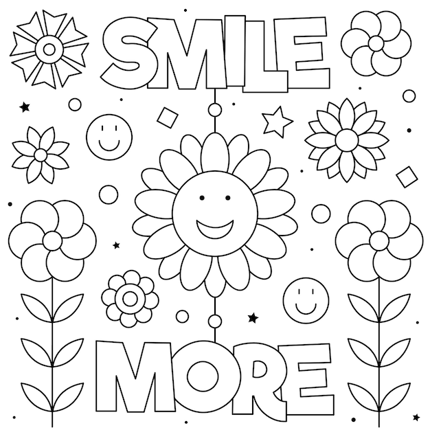 Premium vector smile more coloring page