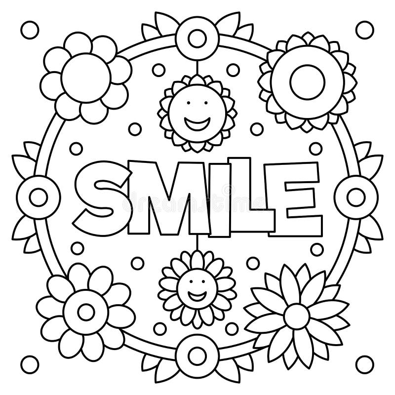 Smile coloring page vector illustration stock vector