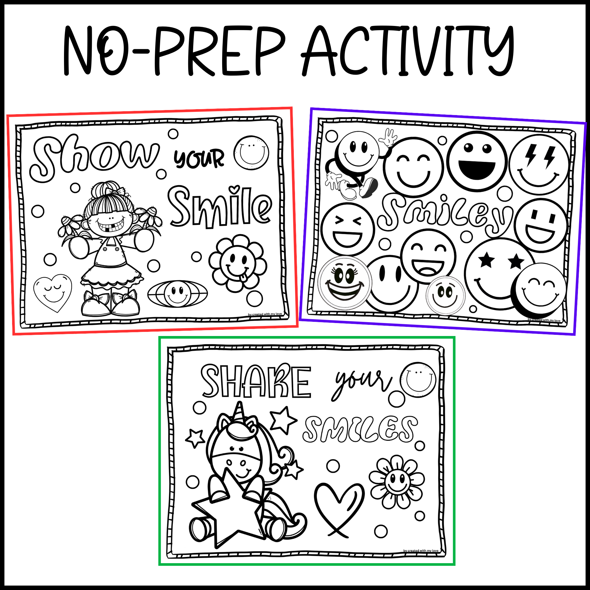 World smile day coloring pages activity made by teachers