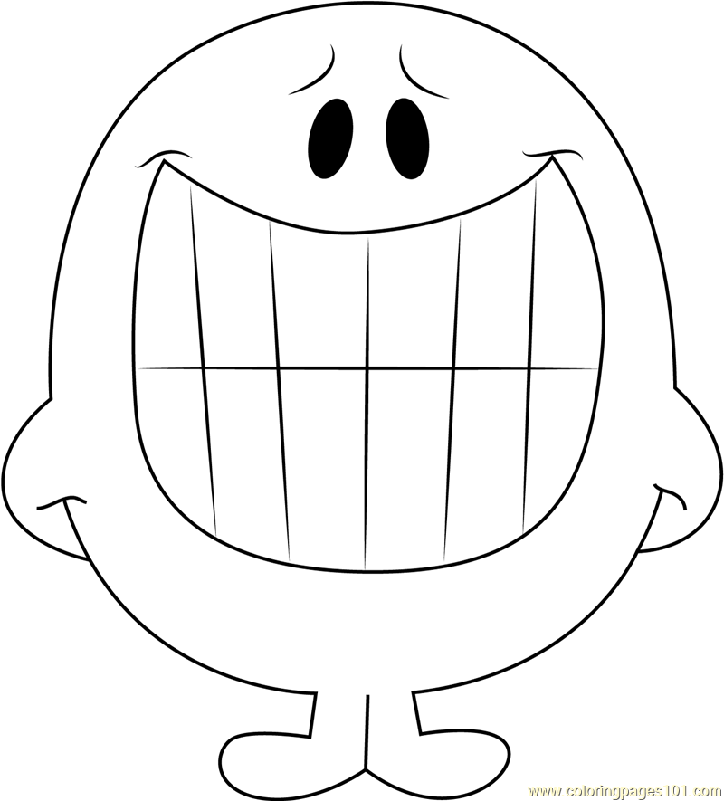 Smiling coloring page for kids
