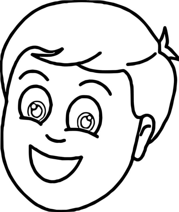 The guys face with a smile coloring page