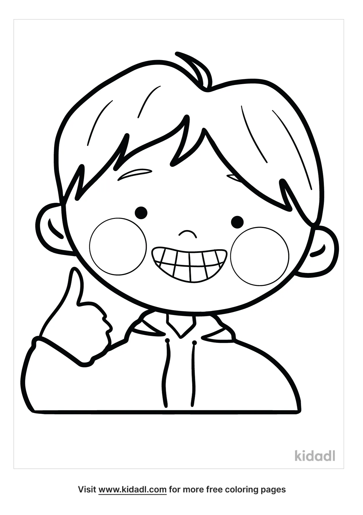 Free little boy that has a toothy smile coloring page coloring page printables