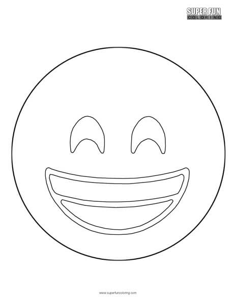 Grinning smile emoji coloring sheet