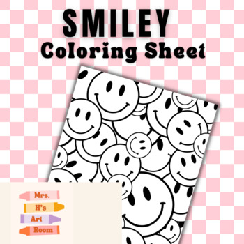 Smiley coloring page by mrs hs art room tpt
