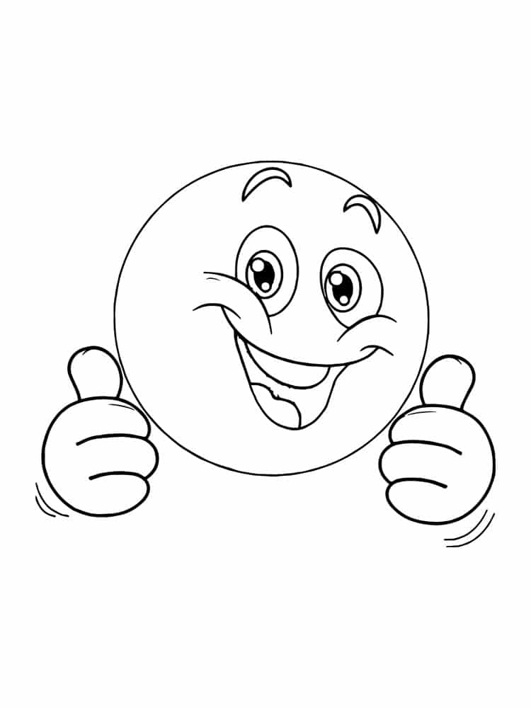 Smiley with hands coloring page