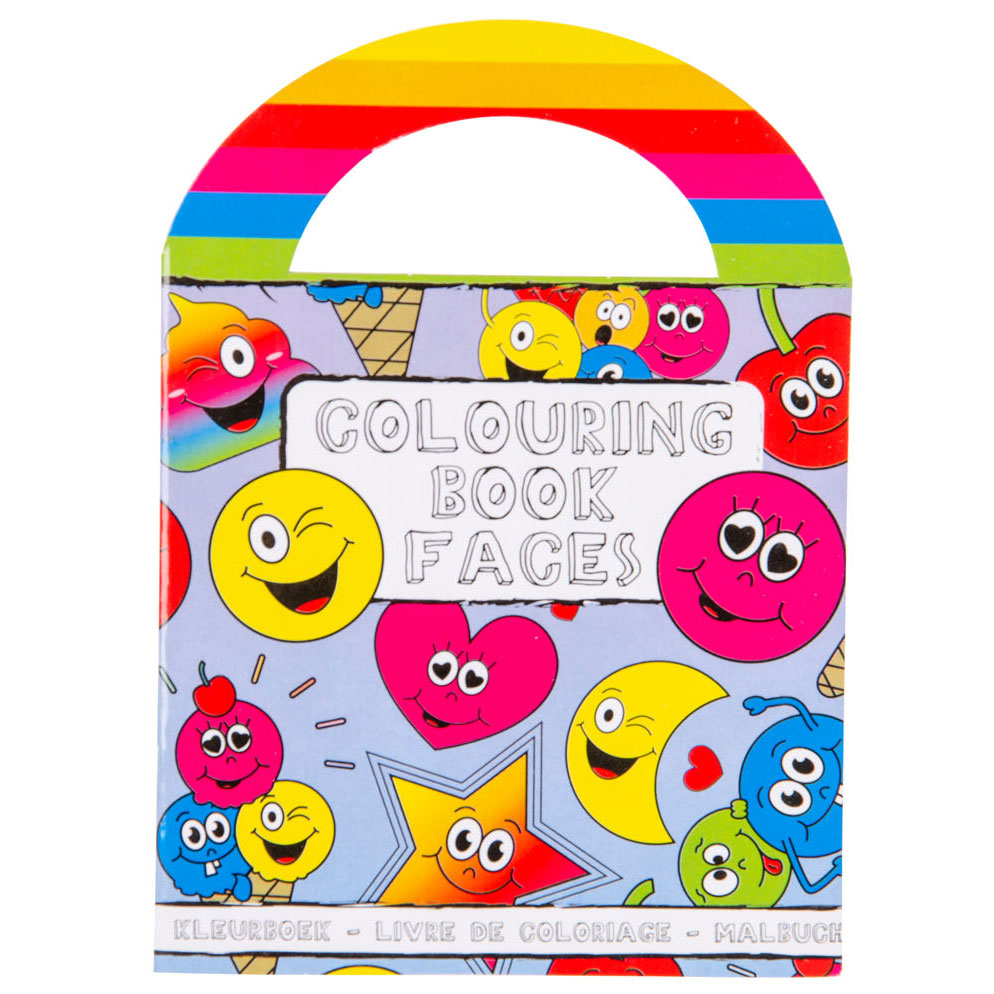 Coloring book with smiley face stickers thimble toys