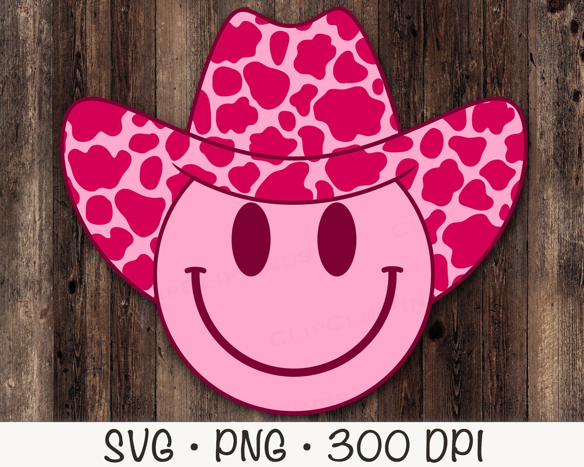 Smiley face with cowboy hat svg