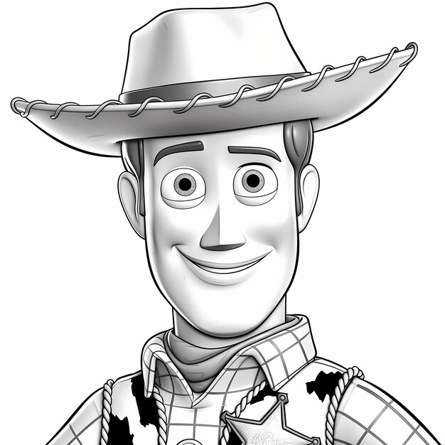Premium ai image kids cartoon coloring book cowboy outline
