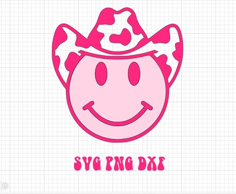 Smiley face with cowboy hat svg