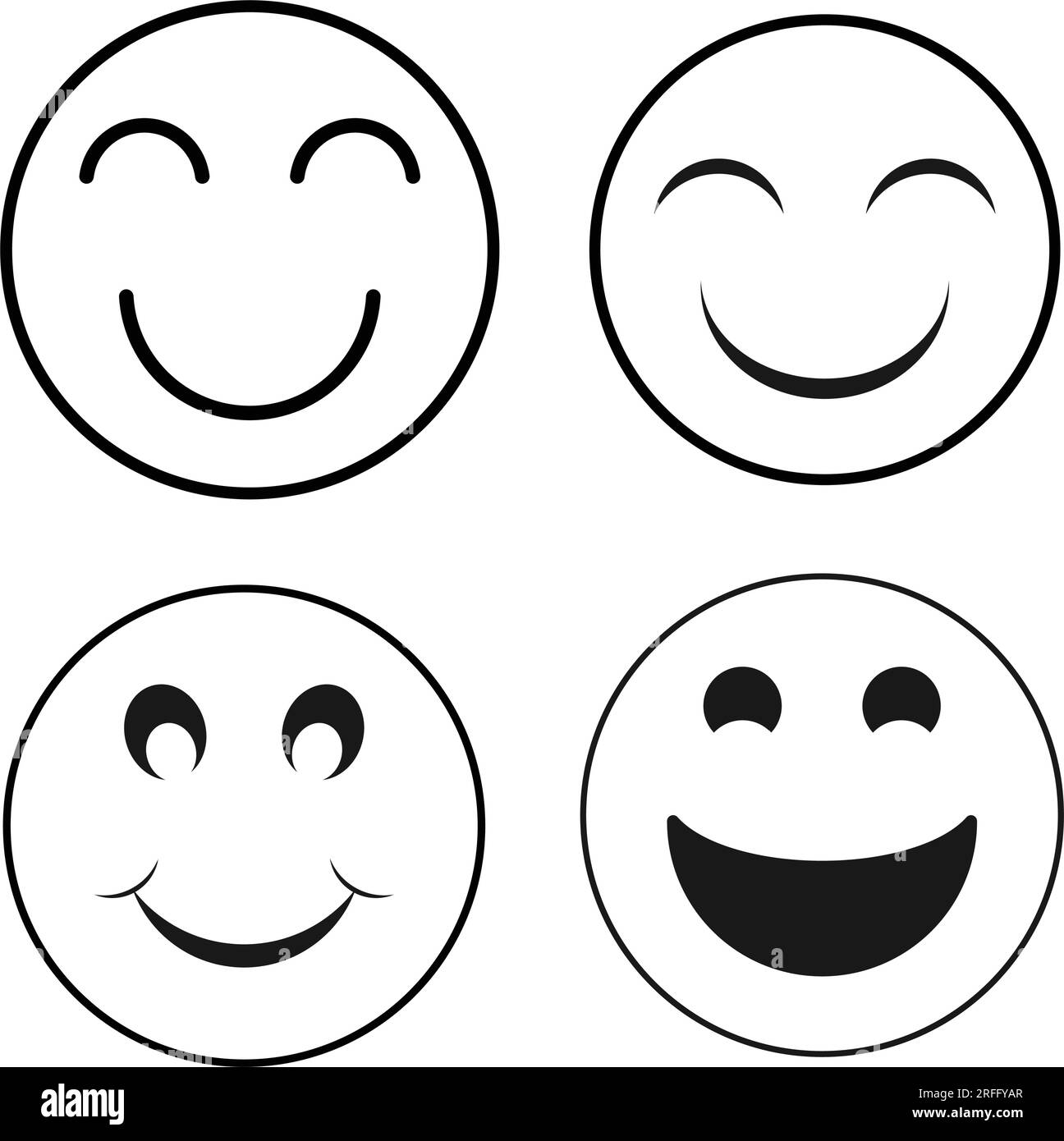 Smiley face emoji black and white stock photos images