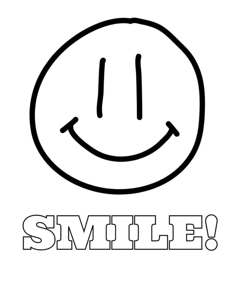 Free printable smiley face coloring pages