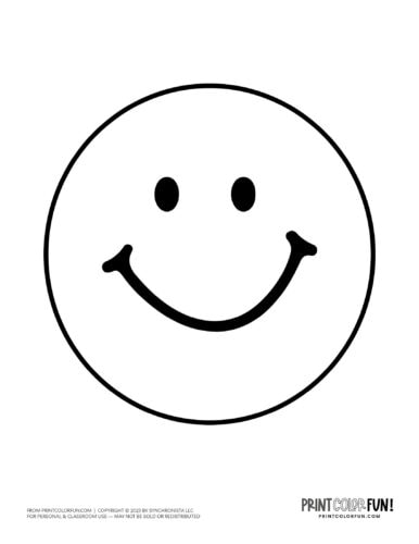 Happy face coloring pages cute color smiley clipart at