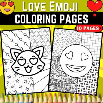 Love emoji pop art inspired coloring pages valentines day coloring sheets