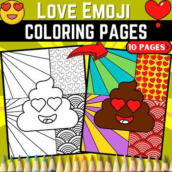 Love emoji pop art inspired coloring pages valentines day coloring sheets