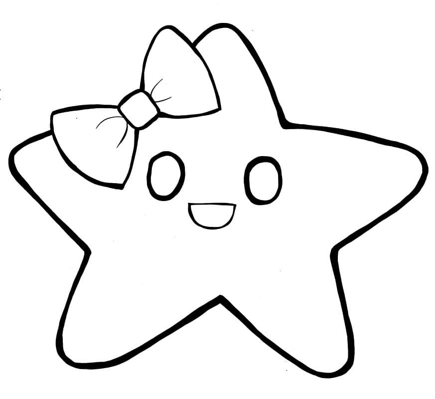 Smiling star coloring page