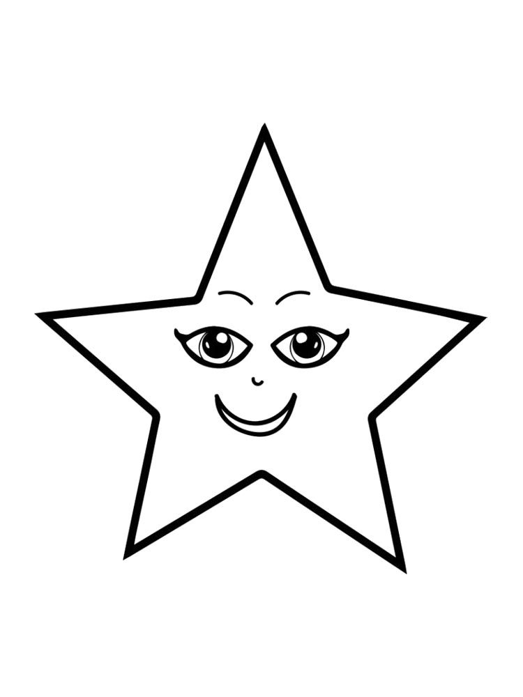 Star smiling coloring page