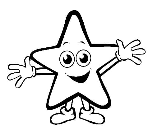 Smiling star coloring page