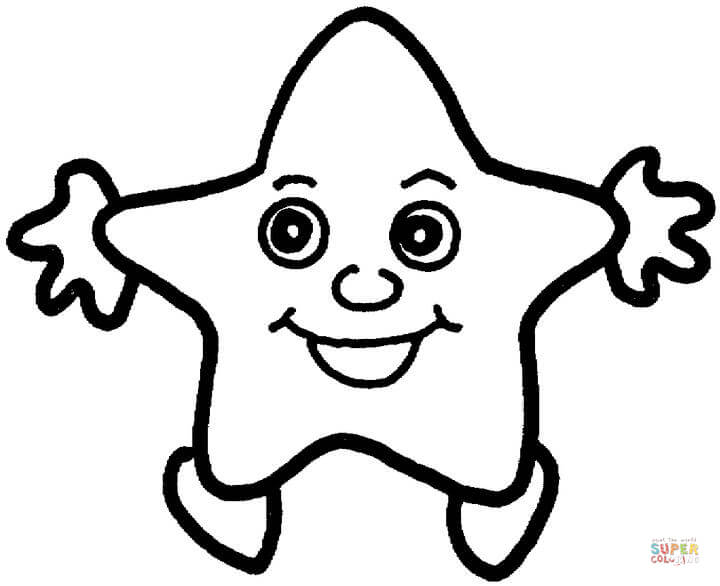 Smiling star coloring page free printable coloring pages