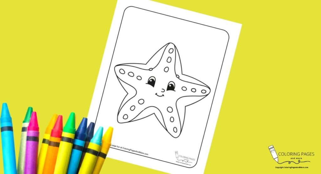 Smiling starfish coloring page