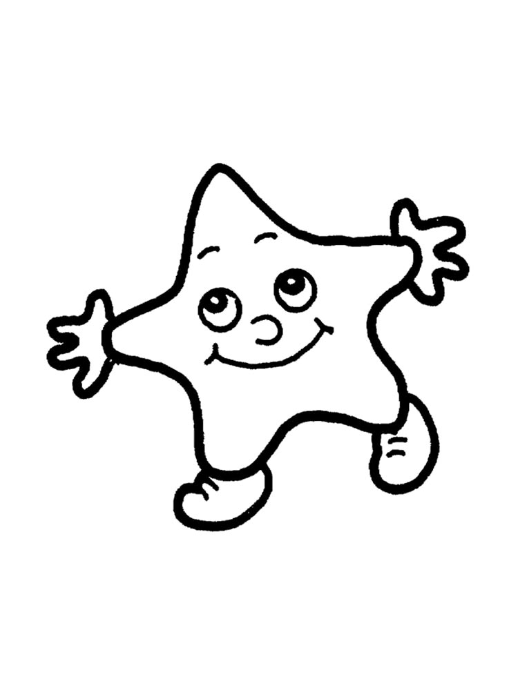 Dancing star coloring page