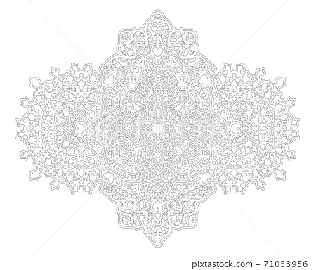 Coloring book art with smiling stars and hearts