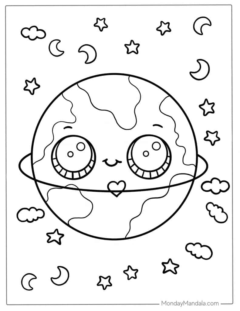 Earth coloring pages free pdf printables