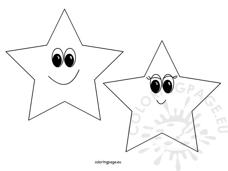 Smiling stars coloring page