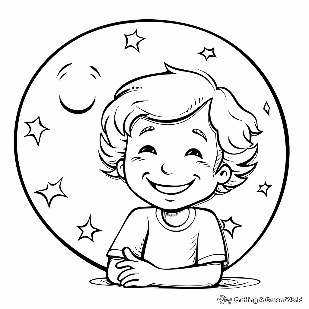 Crescent moon coloring pages