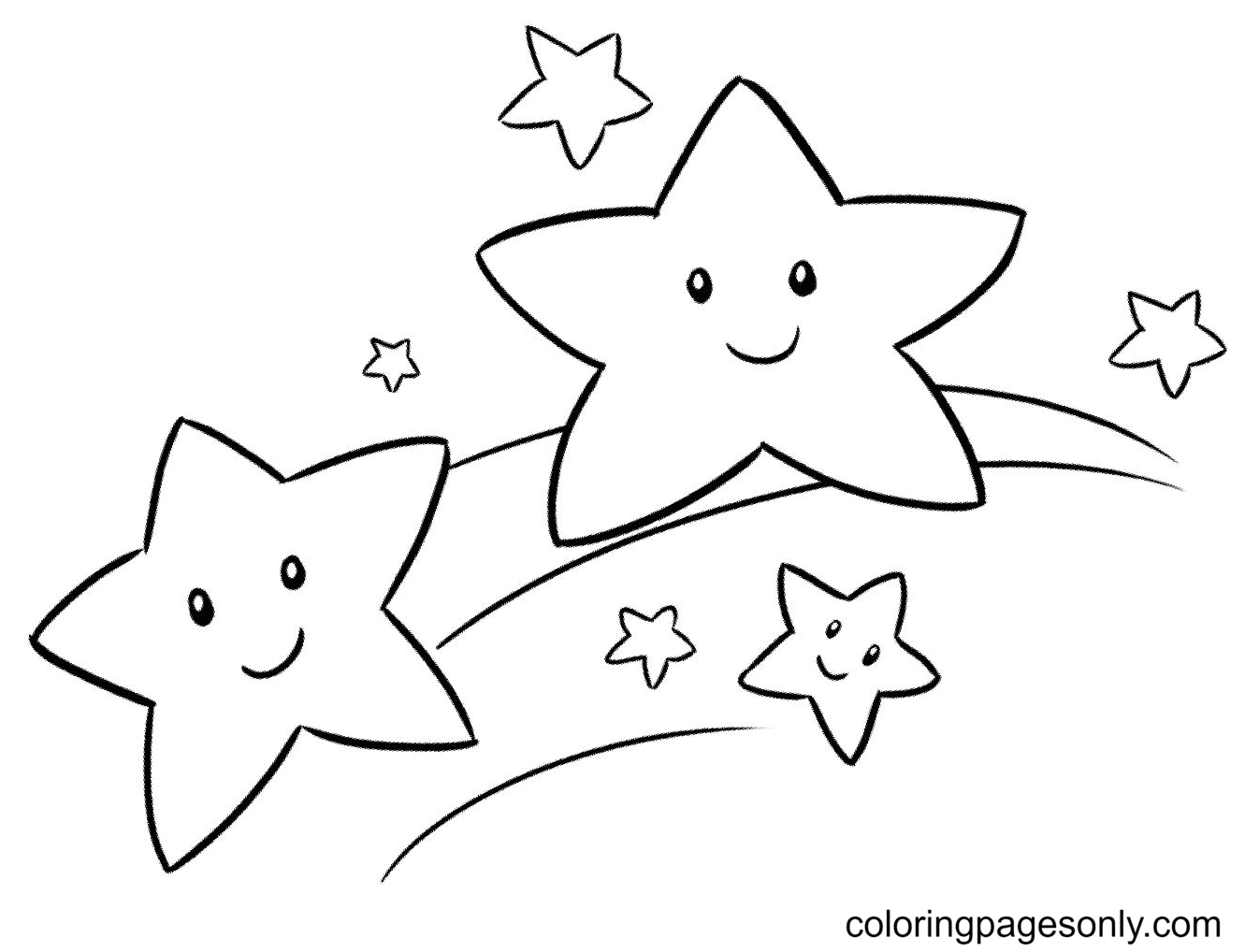 Cute smiling star coloring page