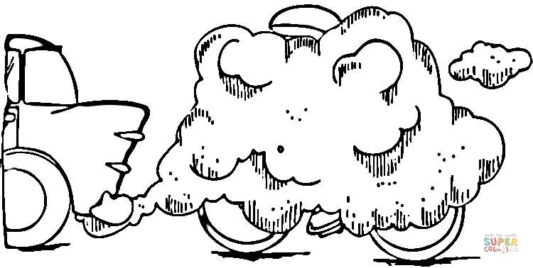 Car pollution coloring page free printable coloring pages