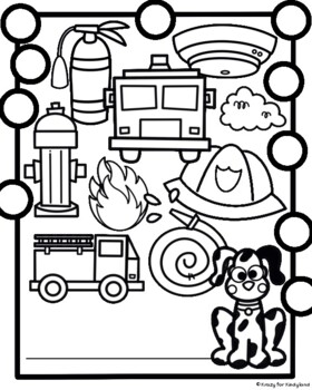 Fire safety coloring dauber page booklet alarm smoke dalmatian truck