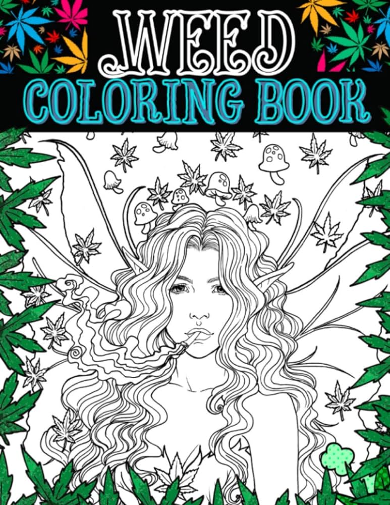 Weed coloring book psychedelic coloring pages with fairies and smoking women harissi rolyn books