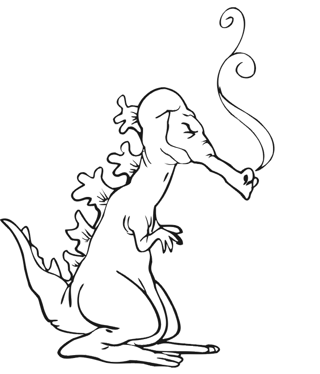Dragon coloring page dragon puffing smoke from its nose